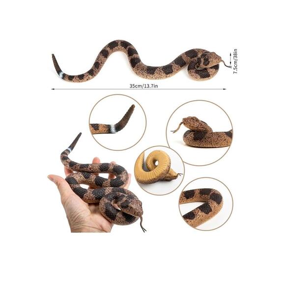 Realistic Fake Snakes Toy, 2 pcs Soft Rubber Fake snakes Garden Snake Props - Picture 2 of 14